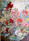 Unknown Campbell Hollyhocks painting